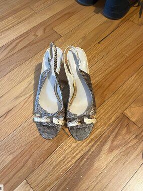 Vintage Calvin Klein Slingback Snakeskin Heels
